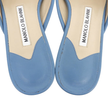 MANOLO BLAHNIK マノロブラニク 未使用 BALLERIMU バレリム フラットミュール レディース ブルー 36 1/2 シューズ