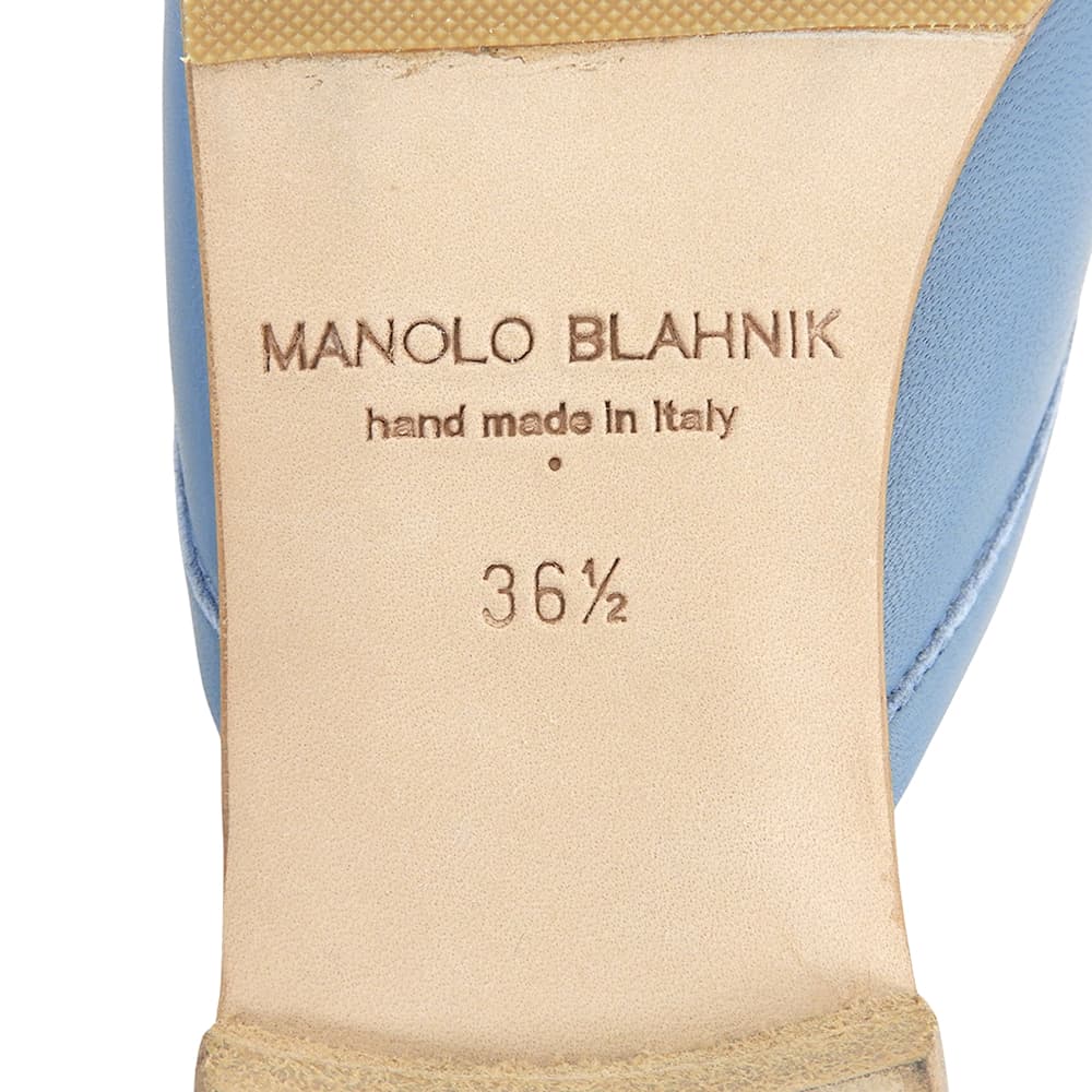 MANOLO BLAHNIK マノロブラニク 未使用 BALLERIMU バレリム フラットミュール レディース ブルー 36 1/2 シューズ