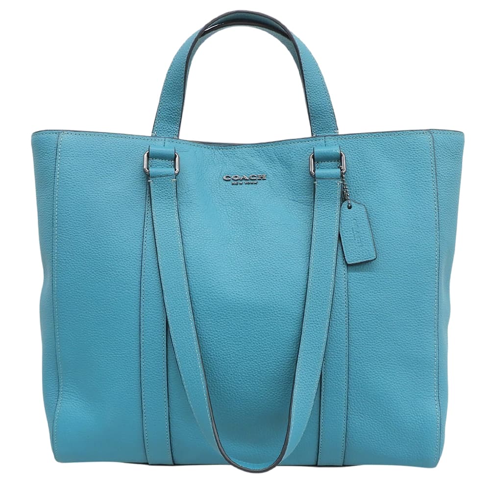COACH コーチ 美品 ハドソン ダブル ハンドル トートバッグ レディース ブルーグリーン C8157 23年製 トートバッグ