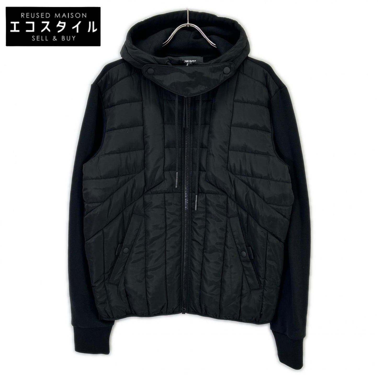 DIESEL ディーゼル A00689-J-LINES-0BAXF ジップアップ中綿フーディ ジャケット