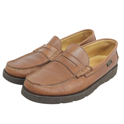 Paraboot パラブーツ 美品 CORAUXコロー モカシン コインローファー シューズ メンズ ブラウン 7 1/2 シューズ
