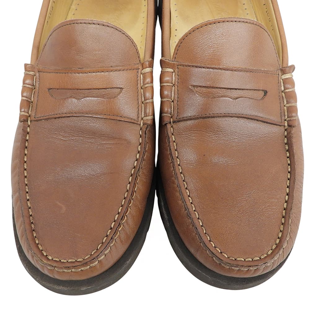 Paraboot パラブーツ 美品 CORAUXコロー モカシン コインローファー シューズ メンズ ブラウン 7 1/2 シューズ