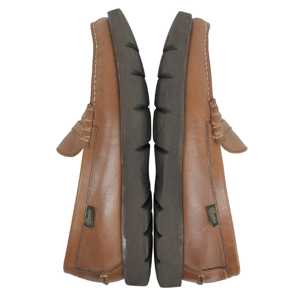Paraboot パラブーツ 美品 CORAUXコロー モカシン コインローファー シューズ メンズ ブラウン 7 1/2 シューズ