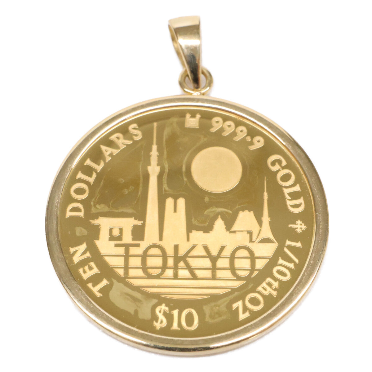 QVC QVC 新品未使用 24K x 18K 2020 TOKYO コイン 1/10oz ペンダントトップ