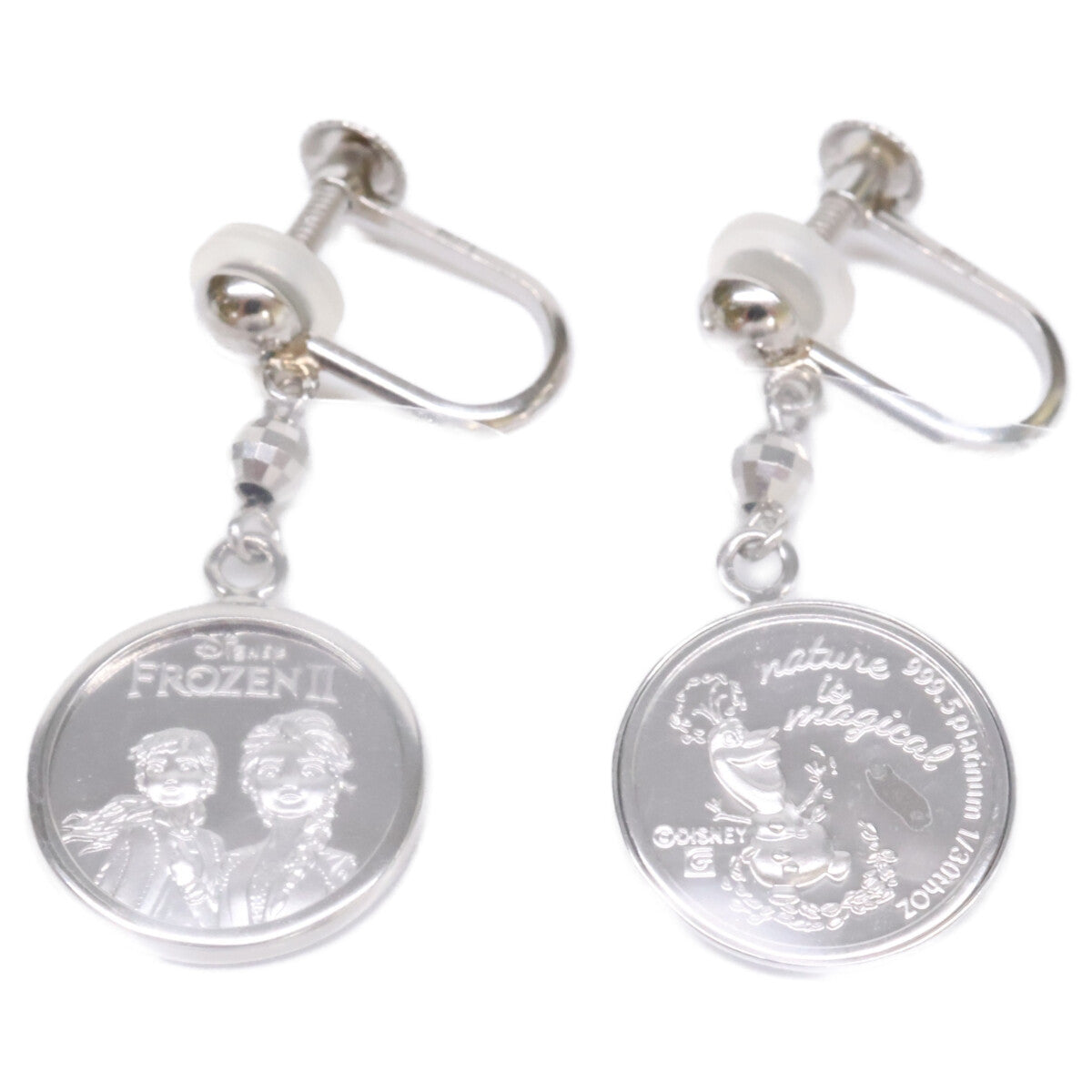 Pt1000 Pt1000 新品未使用 Pt999.9 x Pt900 アナと雪の女王Ⅱ1/30oz 純プラチナメダル イヤリング