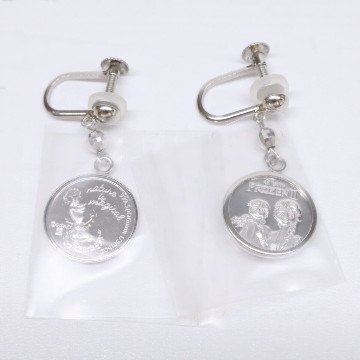 Pt1000 Pt1000 新品未使用 Pt999.9 x Pt900 アナと雪の女王Ⅱ1/30oz 純プラチナメダル イヤリング