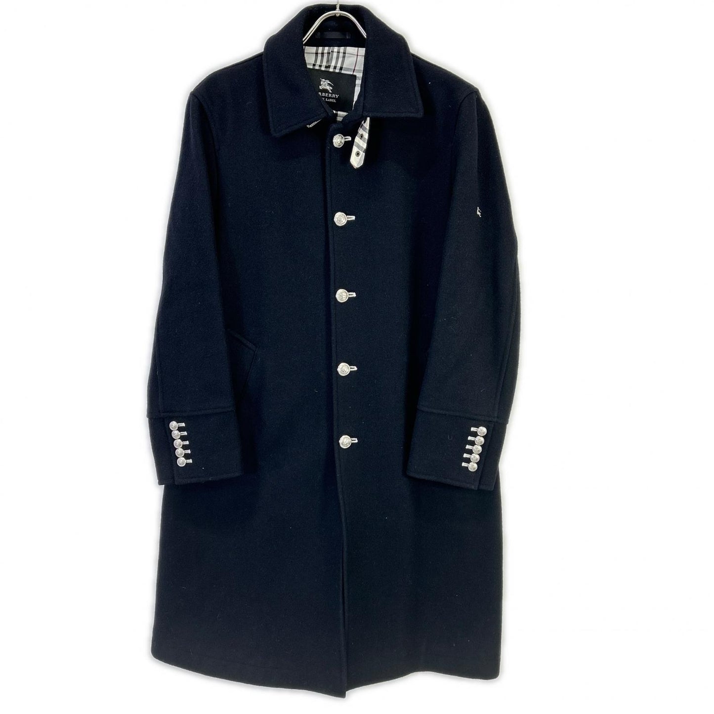 Burberry Black Label Burberry Black Label BMC73-104-29 black silver-button wool coat coat