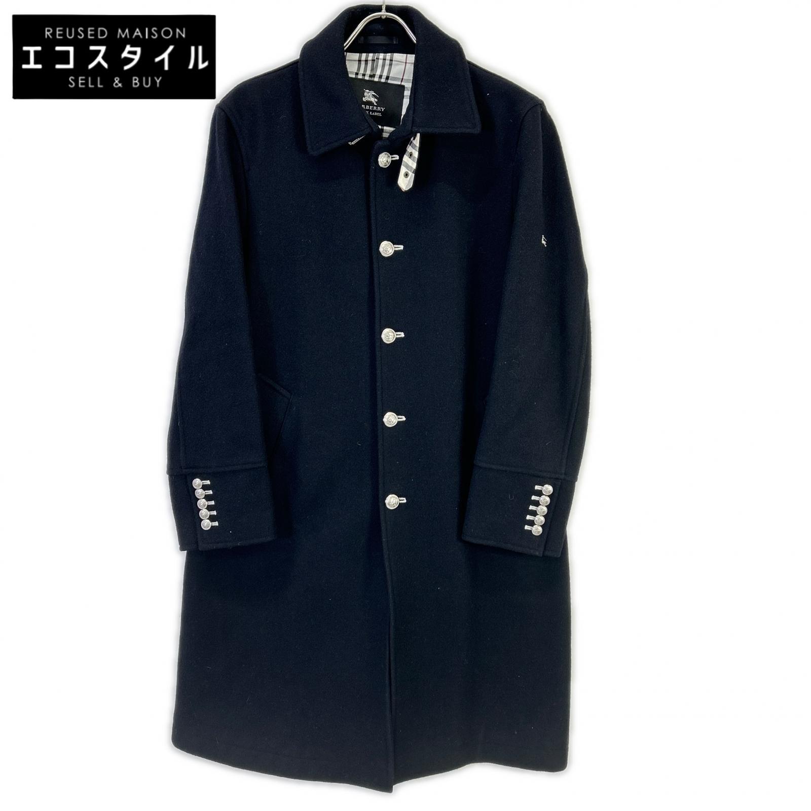 Burberry Black Label Burberry Black Label BMC73-104-29 black silver-button wool coat coat