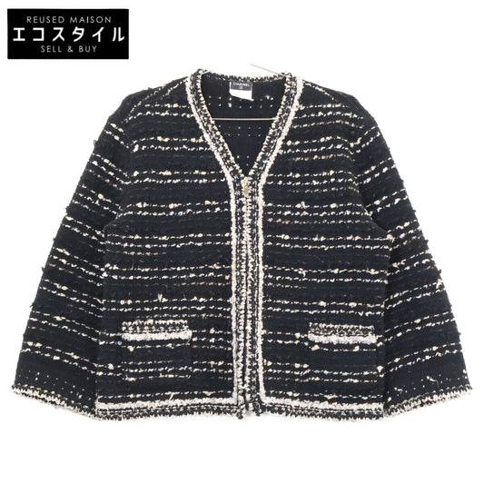 CHANEL シャネル 05AW P26657V01976 ジップアップ ツイード ノーカラージャケット ジャケット