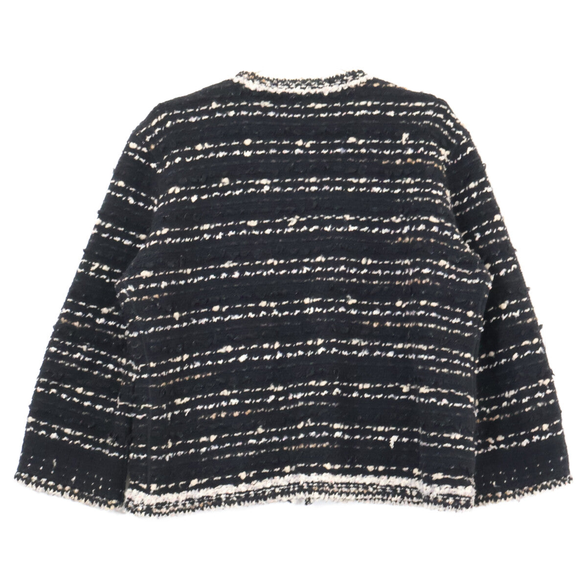 CHANEL 05AW P26657V01976 Zip-up tweed collarless jacket Jacket