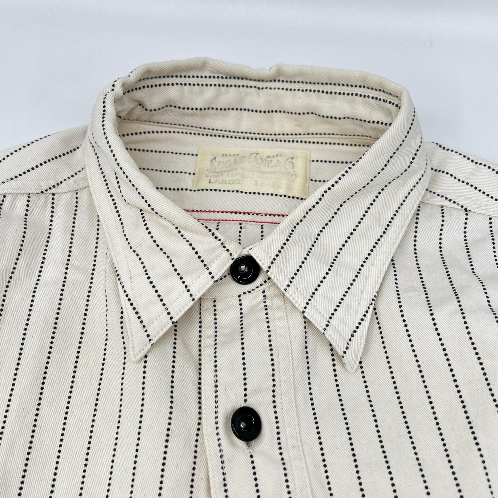 SUGAR CANE シュガーケーン SC27076 FICTION ROMANCE 8.5ozSTRIPE WORK SHIRT トップス