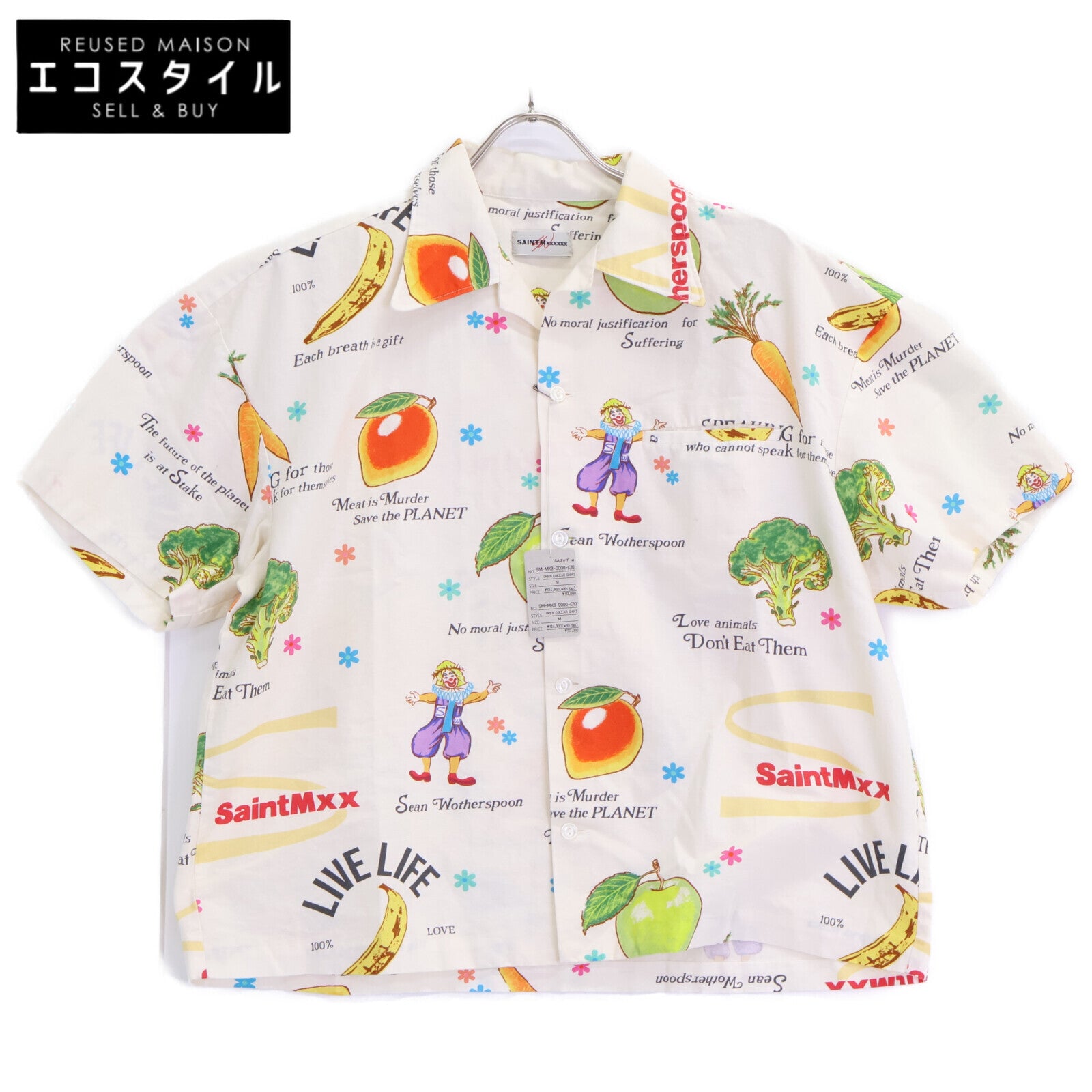 SAINT MICHAEL セントマイケル ｘSean Wotherspoon【新品同様/国内正規】SM-MK8-0000-C10 オープンカラー シャツ トップス