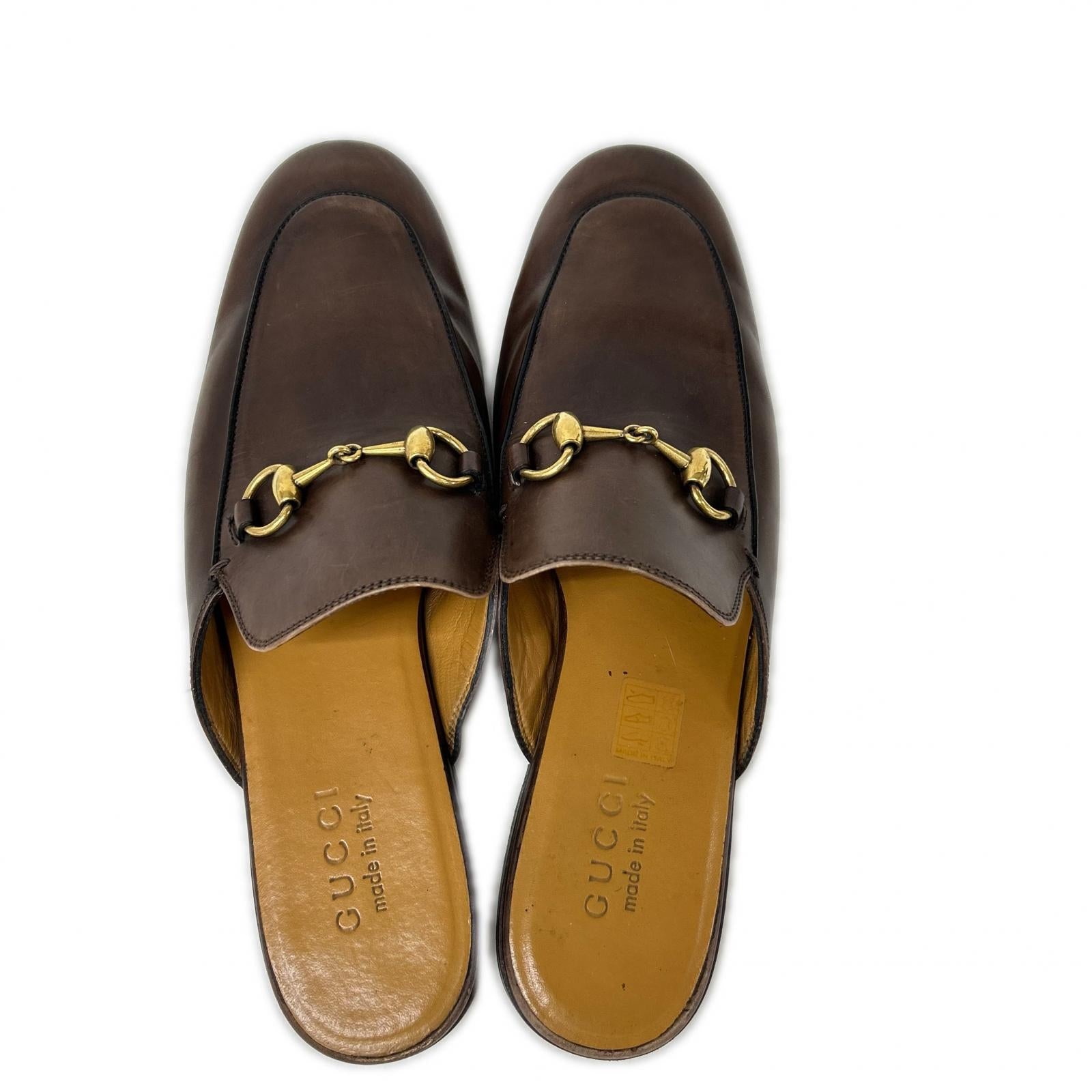 GUCCI グッチ 426219 プリンスタウン ホースビット レザー スリッパ シューズ