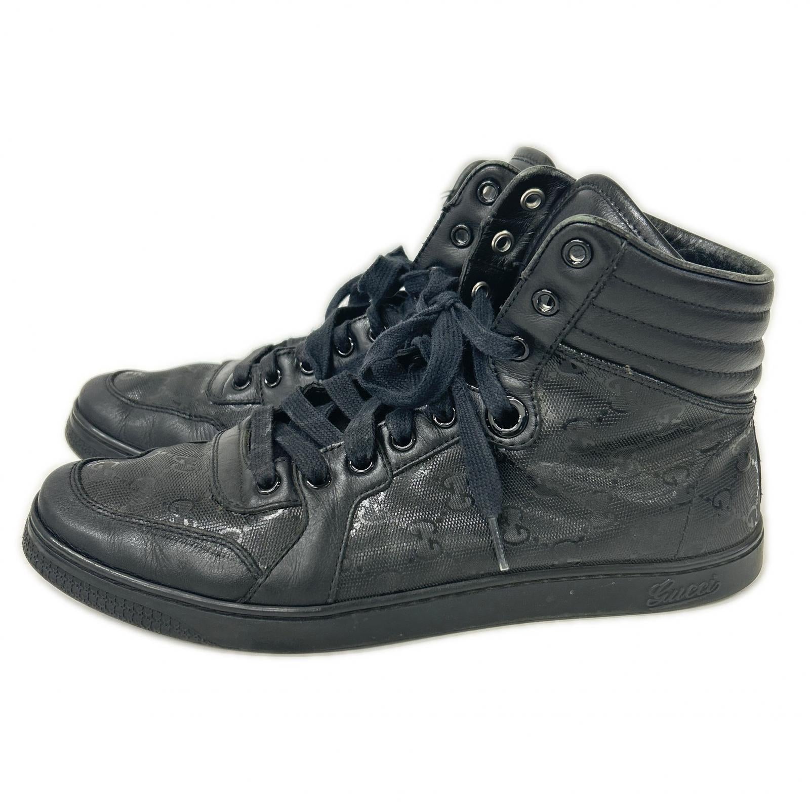 GUCCI グッチ 224778 GGインプリメ PVC×レザー ハイカットスニーカー シューズ