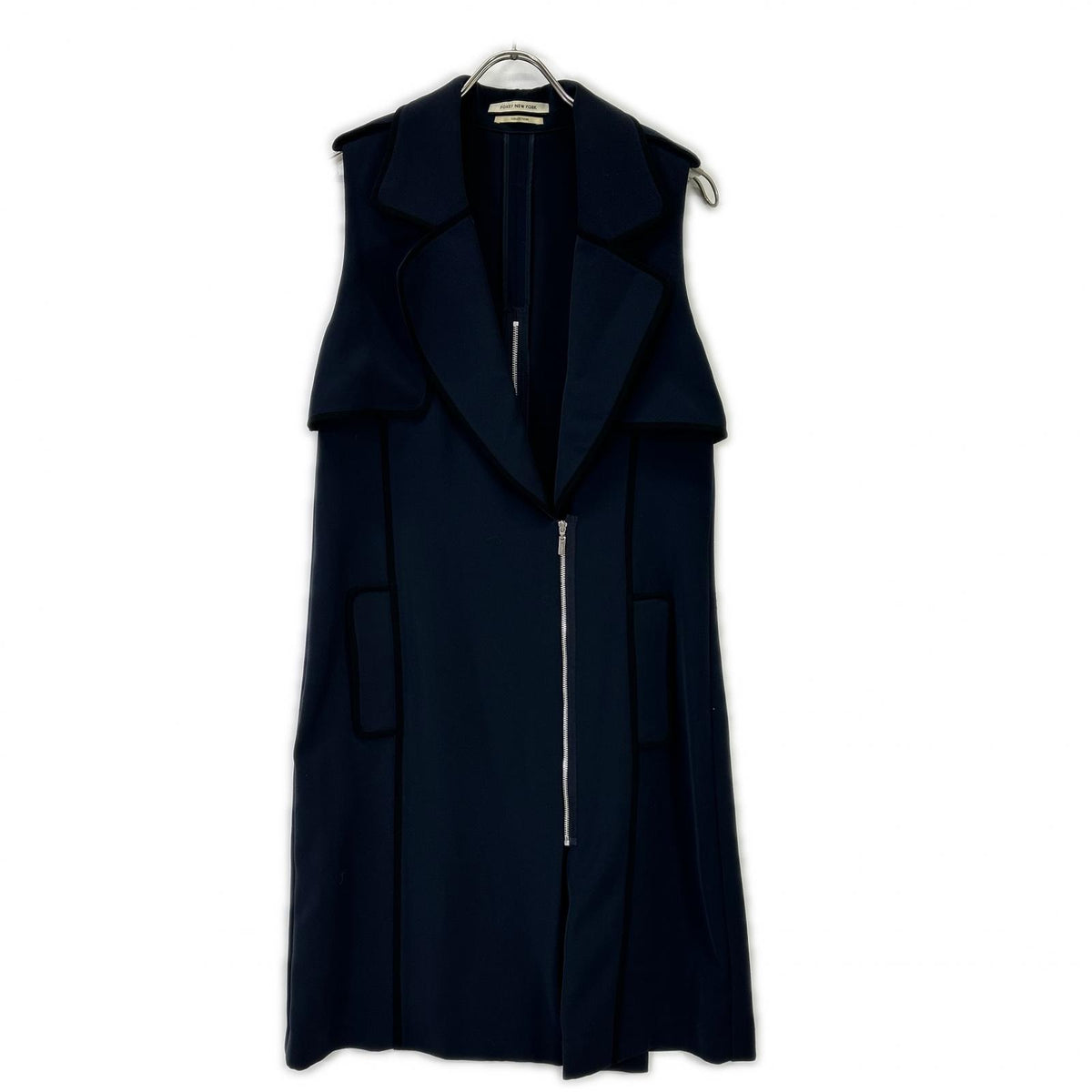 FOXEY NEW YORK フォクシーニューヨーク 34348 ネイビー CREPE GILET ロングジレ ベスト