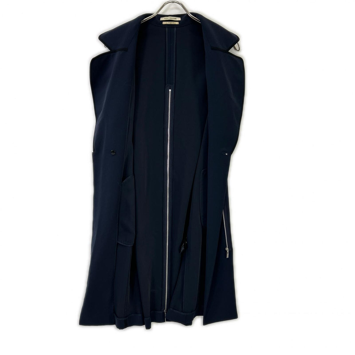 FOXEY NEW YORK フォクシーニューヨーク 34348 ネイビー CREPE GILET ロングジレ ベスト