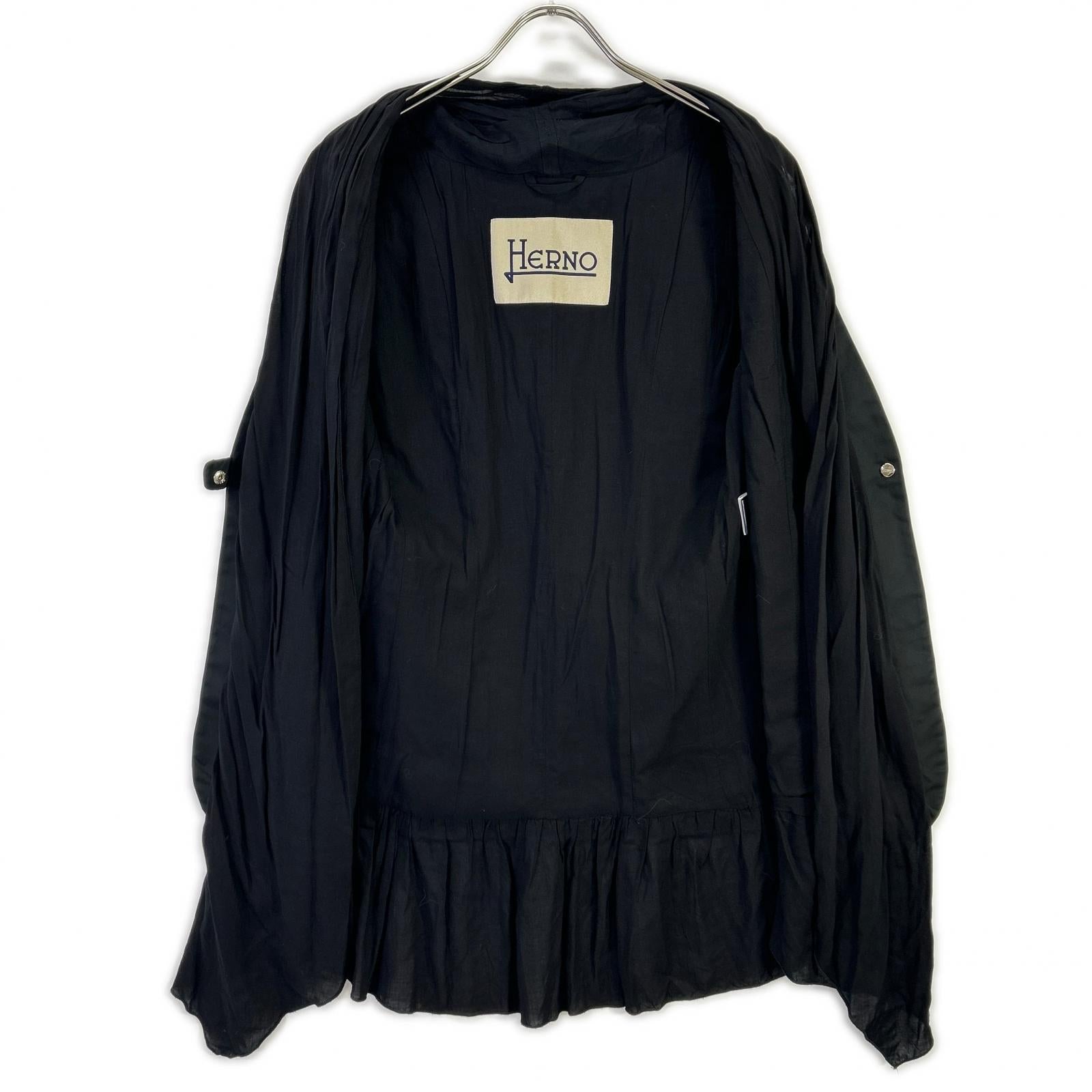 HERNO ヘルノ ブラック レイヤードロング ジレ ベスト