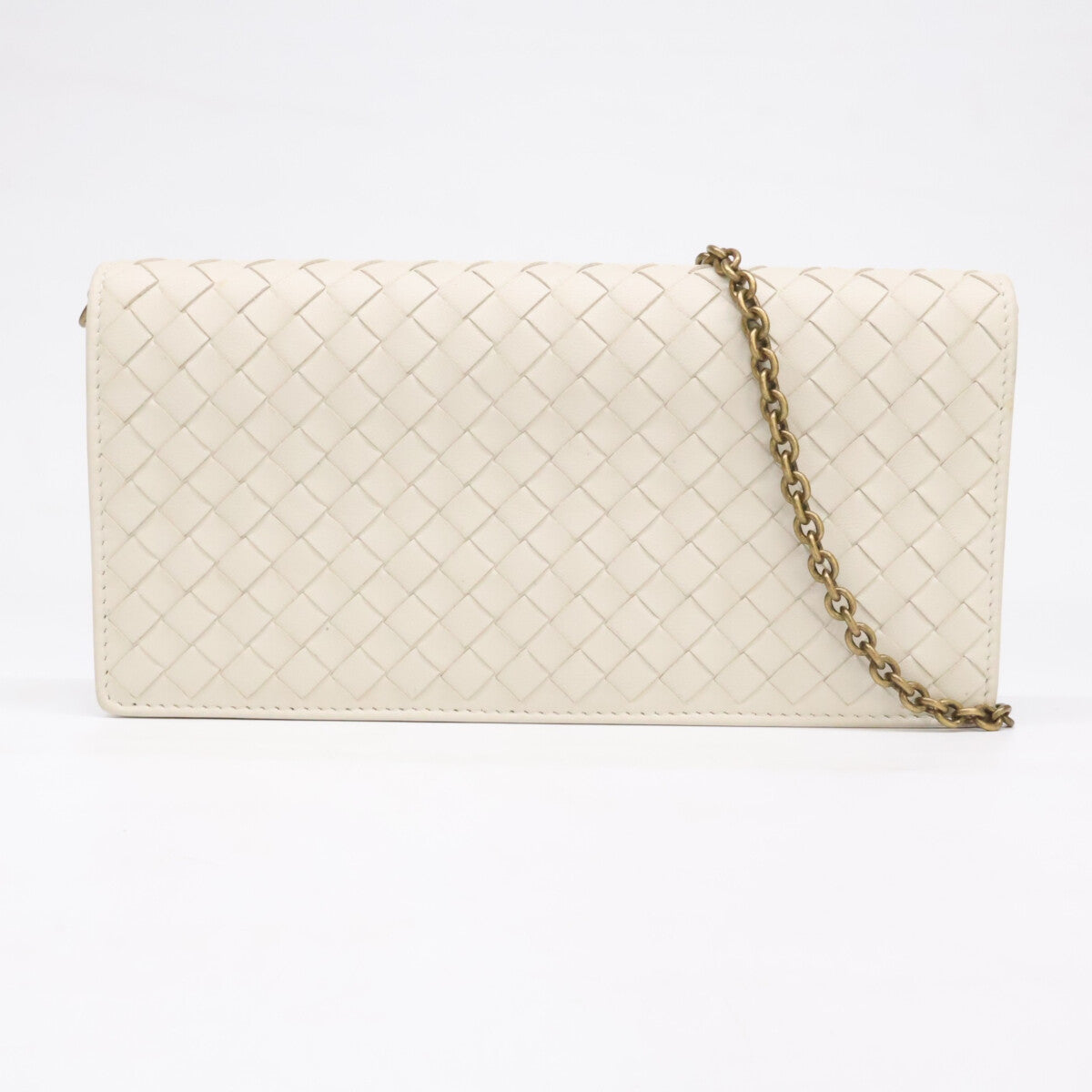 BOTTEGA VENETA ボッテガヴェネタ 【美品】586906 イントレチャート レザー チェーンウォレット 長財布（小銭入れあり）