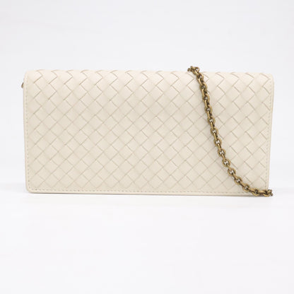 BOTTEGA VENETA ボッテガヴェネタ 【美品】586906 イントレチャート レザー チェーンウォレット 長財布（小銭入れあり）