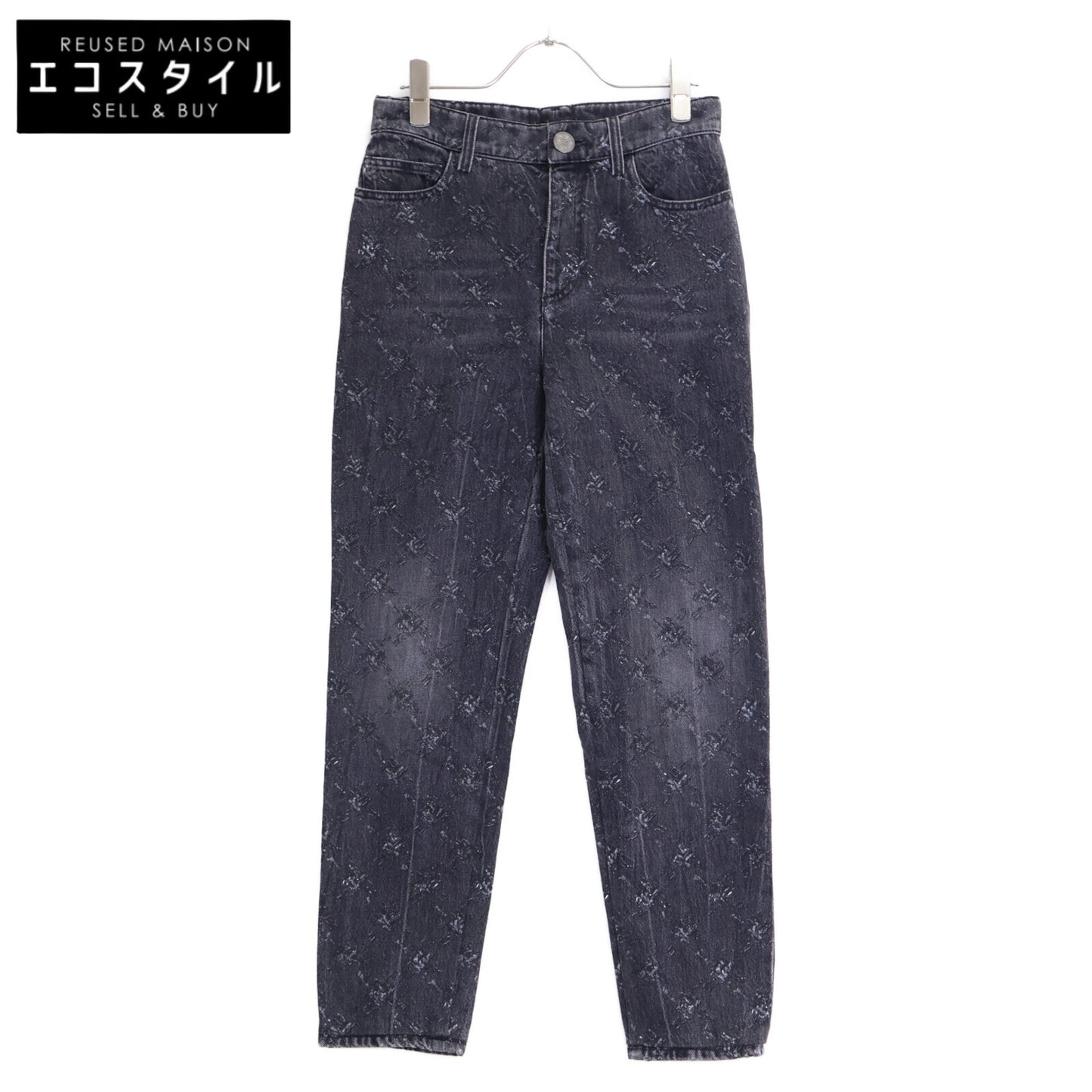 CHANEL シャネル 【美品/国内正規】P62012V47627 ココマークボタン マトラッセ ジップフライ デニムパンツ ボトムス