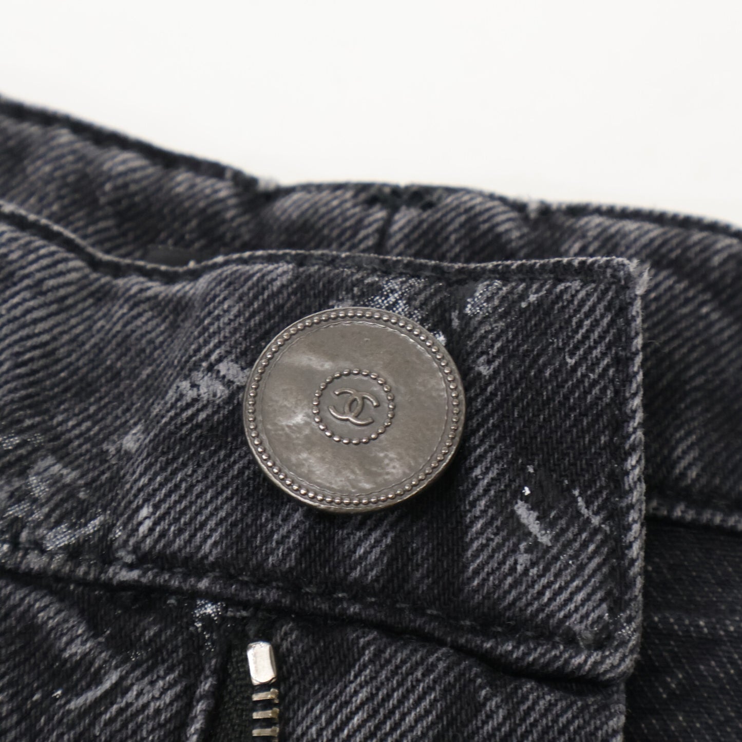 CHANEL シャネル 【美品/国内正規】P62012V47627 ココマークボタン マトラッセ ジップフライ デニムパンツ ボトムス