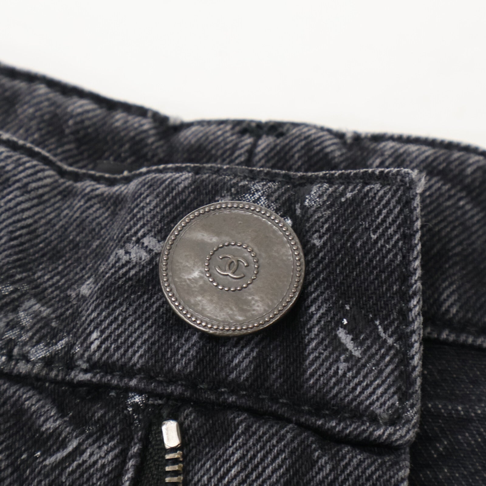 CHANEL シャネル 【美品/国内正規】P62012V47627 ココマークボタン マトラッセ ジップフライ デニムパンツ ボトムス