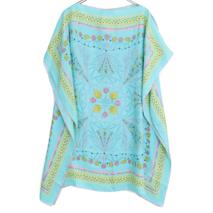 EMILIO PUCCI エミリオプッチ 【美品/国内正規】1HWL971 シェルプリント シルク100％ スカーフポンチョ ジャケット