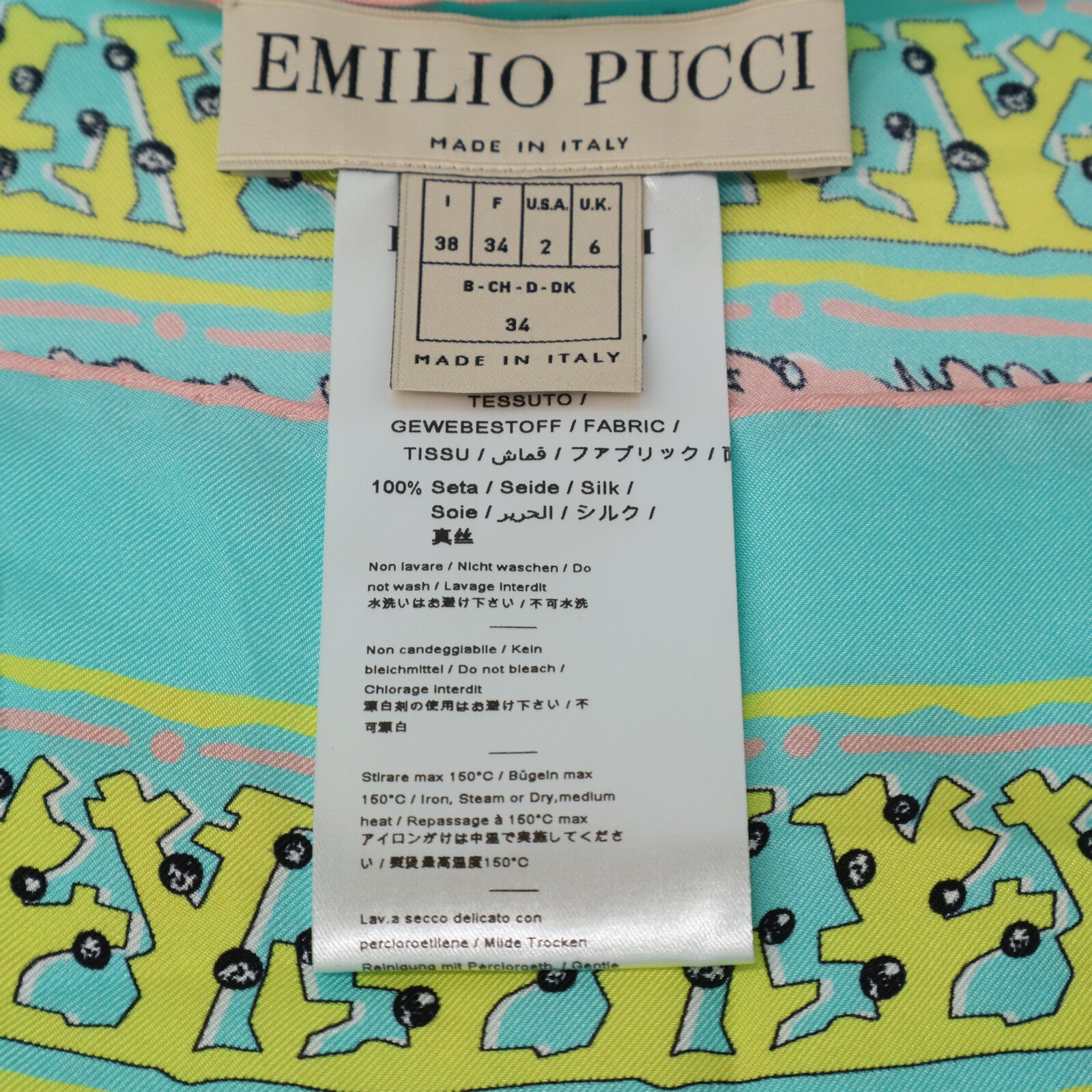 EMILIO PUCCI エミリオプッチ 【美品/国内正規】1HWL971 シェルプリント シルク100％ スカーフポンチョ ジャケット