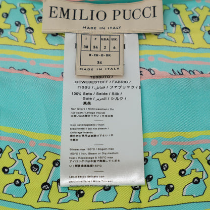 EMILIO PUCCI エミリオプッチ 【美品/国内正規】1HWL971 シェルプリント シルク100％ スカーフポンチョ ジャケット