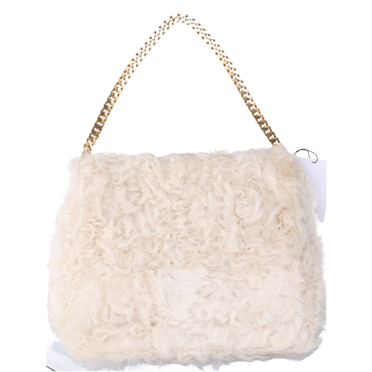 CELINE セリーヌ 新品同様 173183 フィービー期 グルメットファー ラムファー ミディアム チェーン ショルダーバッグ