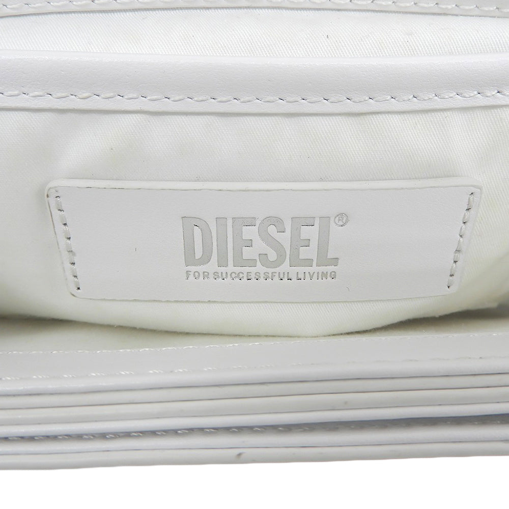 DIESEL ディーゼル 1DR M ロゴ金具 ショルダーバッグ レディース ホワイト X09568 PR818 ショルダーバッグ