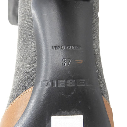 DIESEL ディーゼル 新品同様 ストレッチデニムロングブーツ シューズ レディース グレー 37 Y02917P4734 シューズ