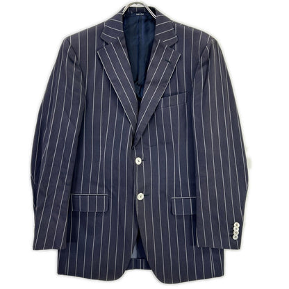 Ermenegildo Zegna エルメネジルドゼニア TRAVEL ネイビー ストライプ2Bジャケット ジャケット