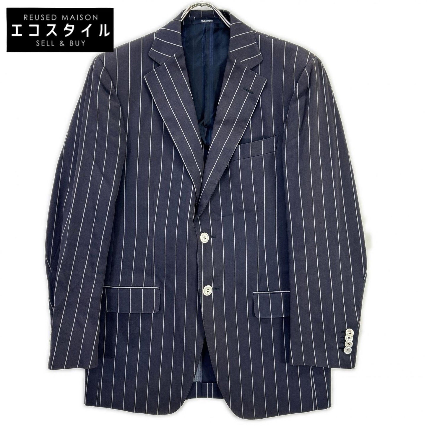 Ermenegildo Zegna エルメネジルドゼニア TRAVEL ネイビー ストライプ2Bジャケット ジャケット