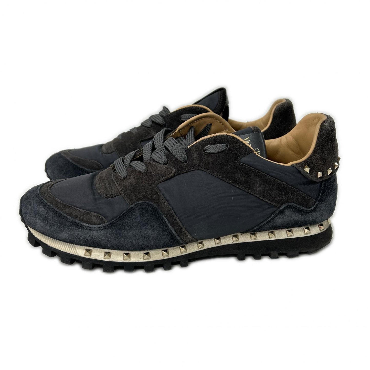 Valentino Garavani ヴァレンティノガラヴァーニ TL952Y0 ロックスタッズ スエード/ナイロン ローカット スニーカー シューズ