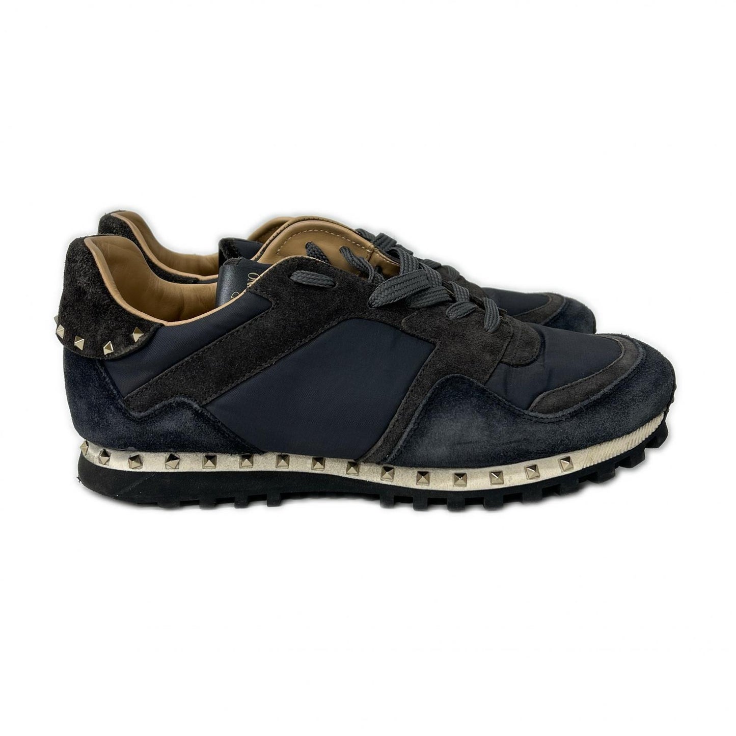 Valentino Garavani ヴァレンティノガラヴァーニ TL952Y0 ロックスタッズ スエード/ナイロン ローカット スニーカー シューズ