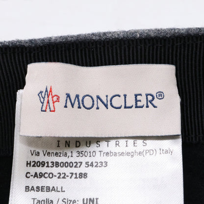 MONCLER モンクレール 22年製 H20913B00027 54233 BASEBALL ロゴ ウール ベースボールキャップ 帽子