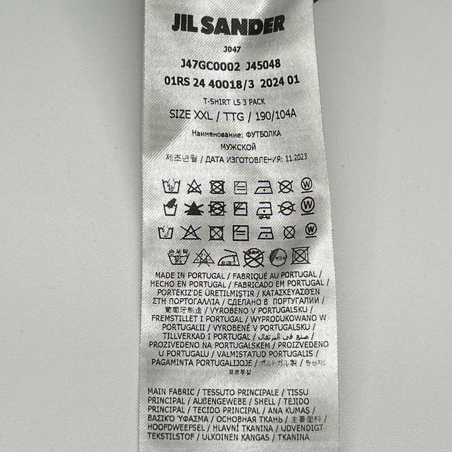 JIL SANDER+ ジルサンダープラス J47GC002 24年製 ラベルタグ クルーネックロングTシャツ トップス