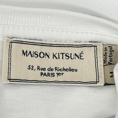 MAISON KITSUNE メゾンキツネ ホワイト サイドストライプTシャツ トップス