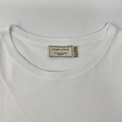 MAISON KITSUNE メゾンキツネ ホワイト サイドストライプTシャツ トップス