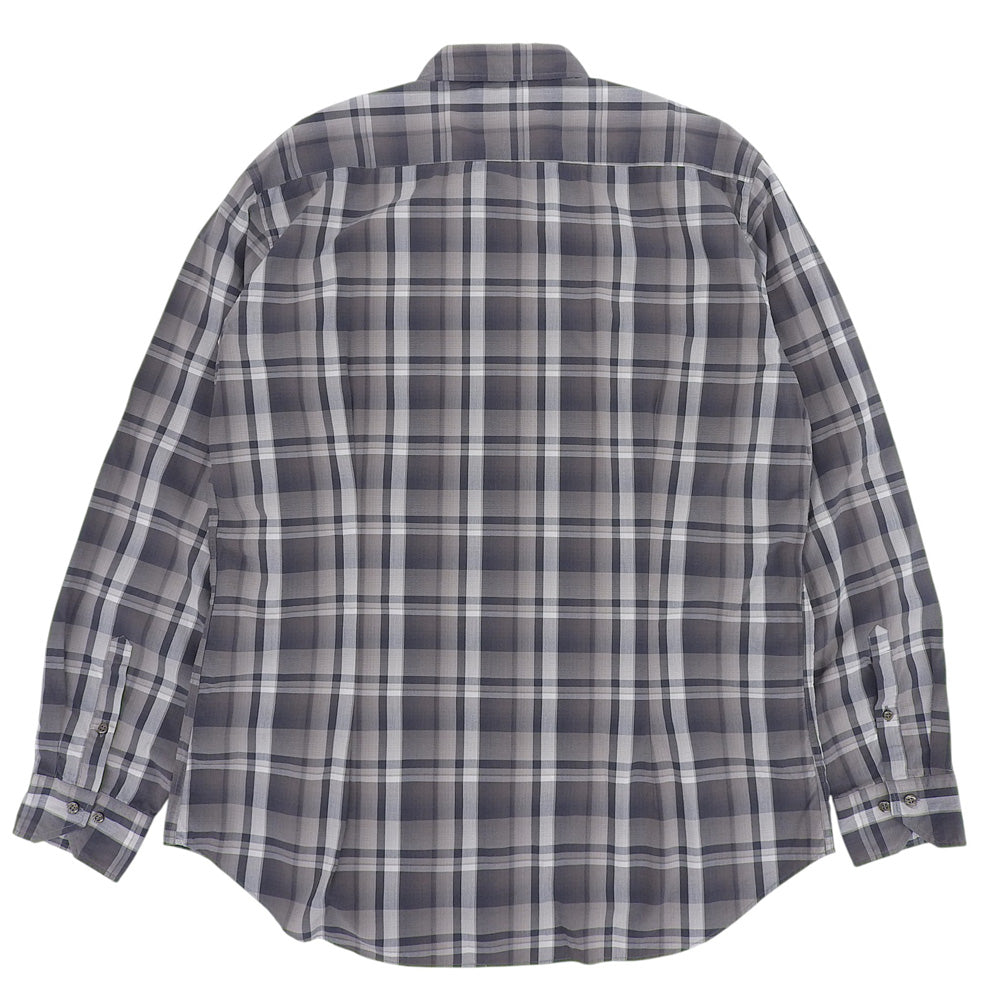 ETRO エトロ 美品 コットン チェックシャツ トップス メンズ グレー系 42 102-16376-3424 トップス
