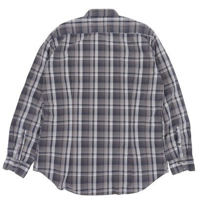 ETRO エトロ 美品 コットン チェックシャツ トップス メンズ グレー系 42 102-16376-3424 トップス