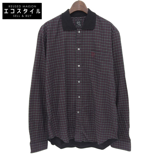 McQ Alexander McQueen McQ checked long-sleeve shirt with embroidered logo tops men's navy 50 290451 RX512 tops