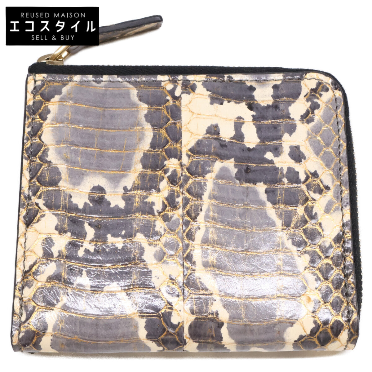ALEXANDER McQUEEN アレキサンダーマックイーン 298883 パイソン L字ファスナー コインケース