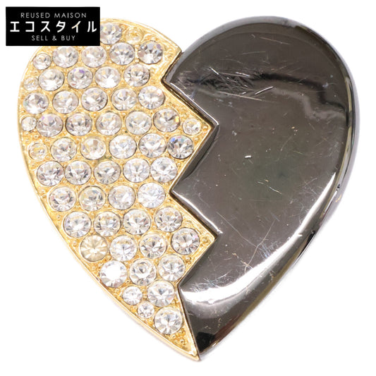 YvesSaintLaurent イヴサンローラン ラインストーン ハート ブローチ