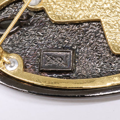 YvesSaintLaurent イヴサンローラン ラインストーン ハート ブローチ
