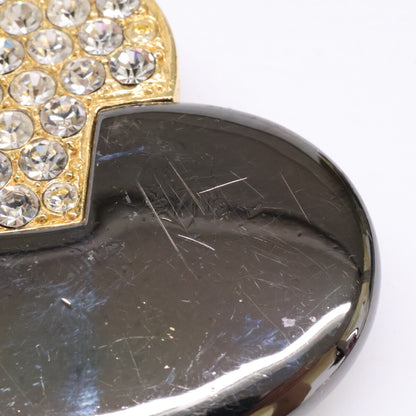 YvesSaintLaurent イヴサンローラン ラインストーン ハート ブローチ