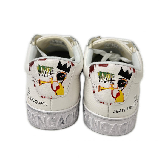 sangacio サンガッチョ ｘJean Michel Basquiat ジャンミシェルバスキア【新品】SG8 アートデザイン レザー ローカットスニーカー シューズ