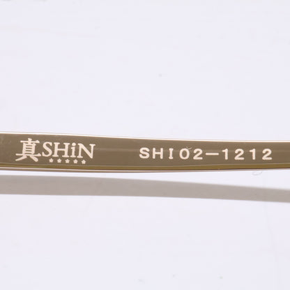 真 SHiN シン 【新品未使用】SHI02-1212 titanium デモレンズ スクエアシェイプ アイウェア 眼鏡