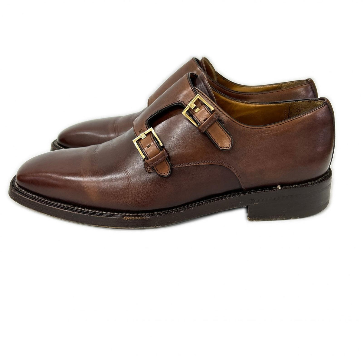 Ermenegildo Zegna エルメネジルドゼニア 【美品】A0025X ダブルモンクストラップ レザーシューズ シューズ